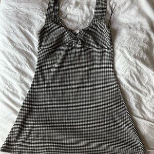 Topshop Black and White Checkered Mini Dress